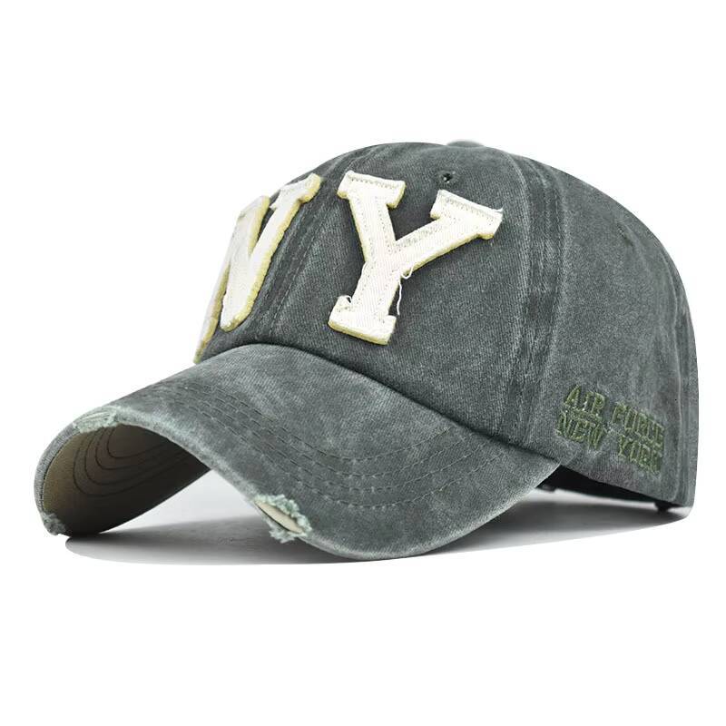 New Summer Mens Baseball for Women Cap Washed Cotton Soft Top Snapback Hat Big Letters NY Embroidery Casquette Unisex ddmythur