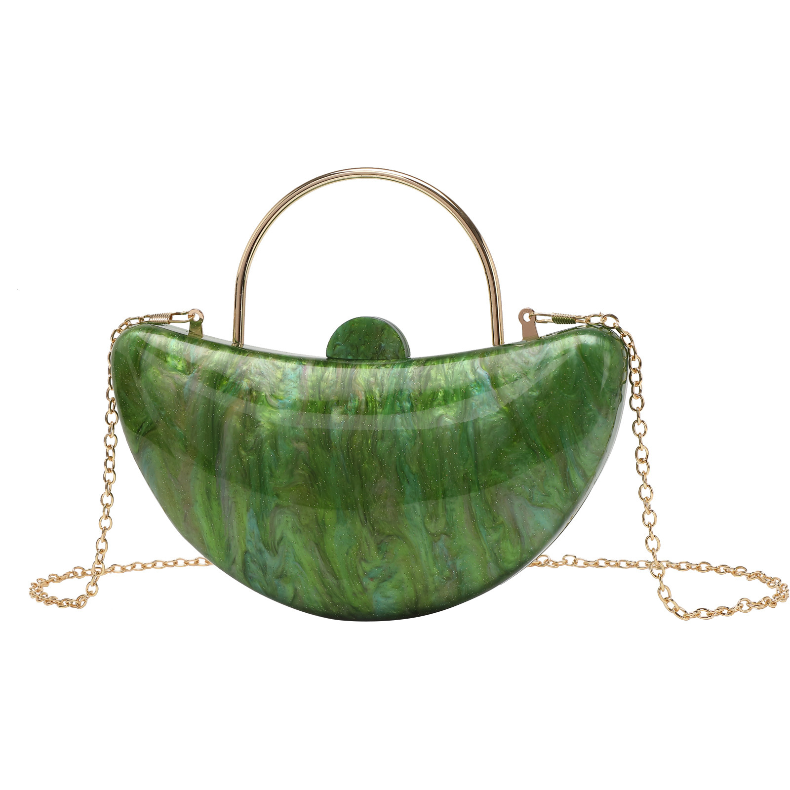 Cross border new evening gown crescent shaped good trend luck bag acrylic trend wealth bag designer bag women s handbag crossbody bag