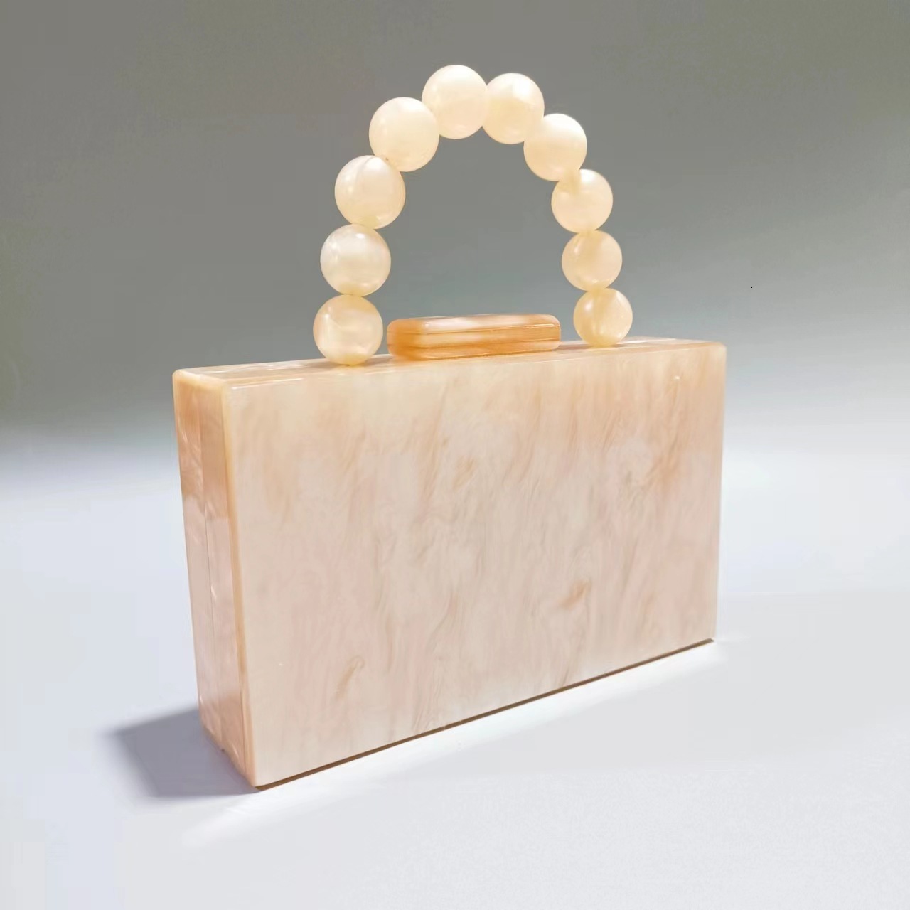 Elegant Women s Foreign Trade New Pearl Acrylic Evening Dress Bag trend trend Designer Bag Beaded Wrist Handheld Wedding Dress Bag