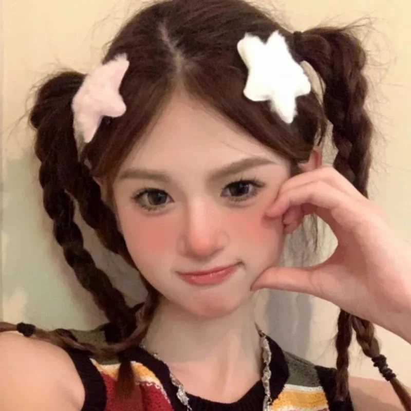 1/12pcs Plush Star Y2K Star Mini Star Hairpin Sweet Child Handmade Cute BB Hairpins Hair Accessories for Women and Girls Y250707