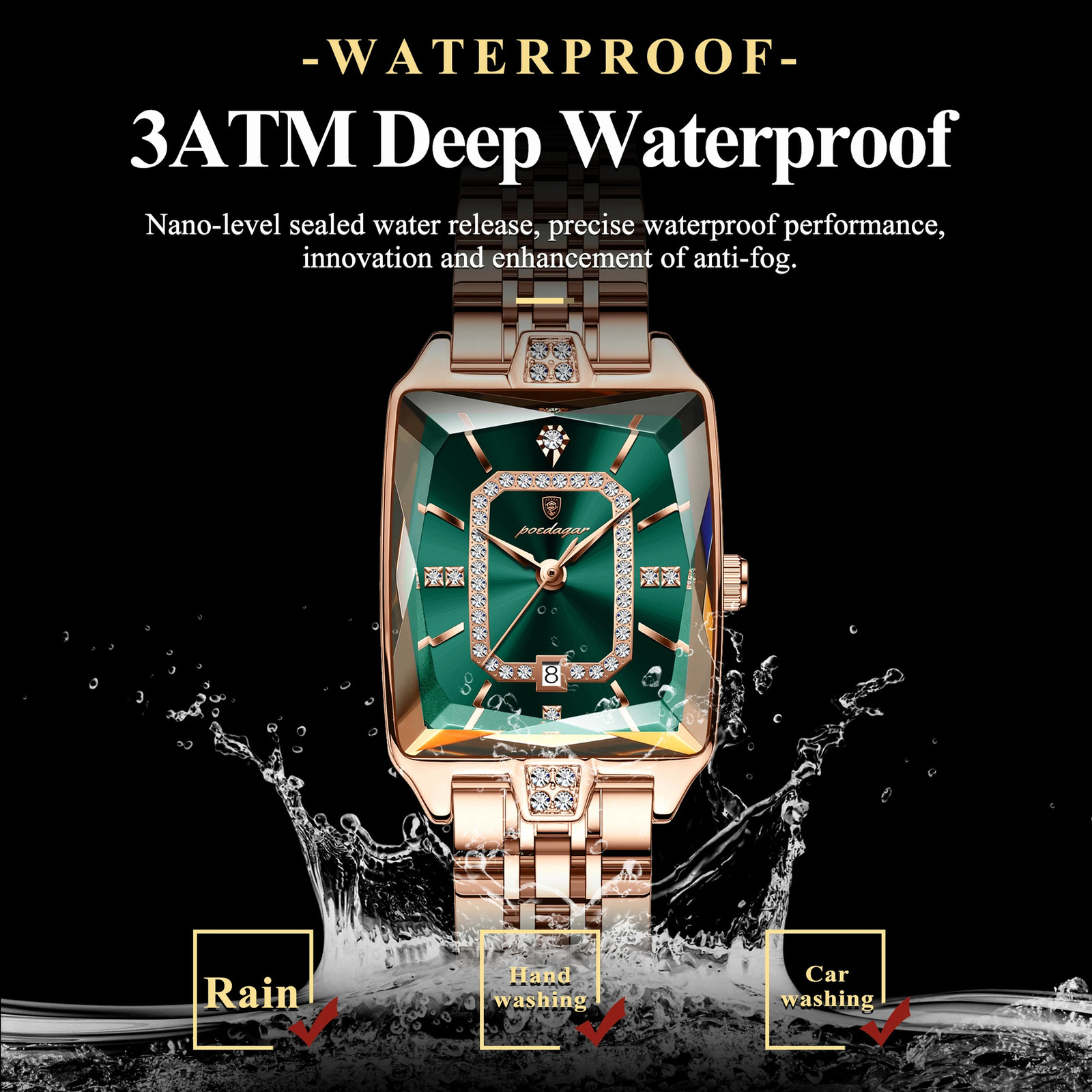 POEDAGAR y Watch For Women Waterproof Calendar High Quality Ladies Stainless Steel Quartz Womens Watches ElegantBox 250707