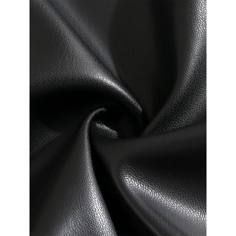 Chic Leather Pants High Street Trendy Drawstring Elastic Waist Straight Wide Leg Trousers Summer Hip Hop Trouser Male Clothing 250704