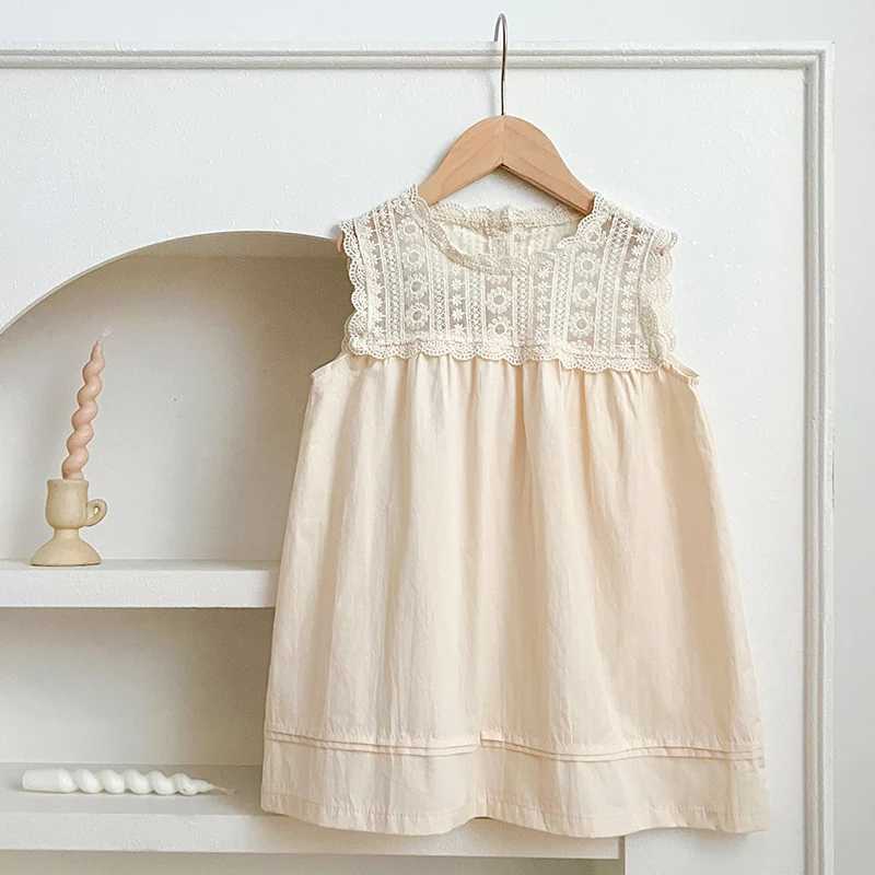 Baby Pink Princess Dress 1-sh Y Girls Dresses Summer Sweet Lace Embroidery Sleeveless Dress Kids Clothes Costumes Children Outfits R250707
