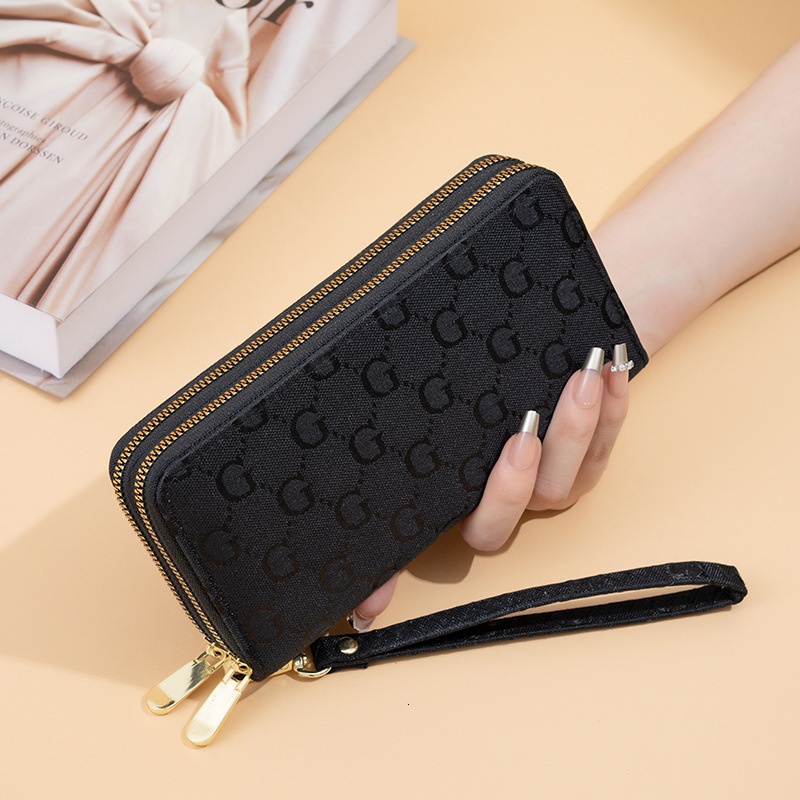 Free shipping designer 2025 New Women Clutch Bag Printed Big G Letter Fashion Double Pull Large Capacity Multi-Card Slot Wallet Phone Bag