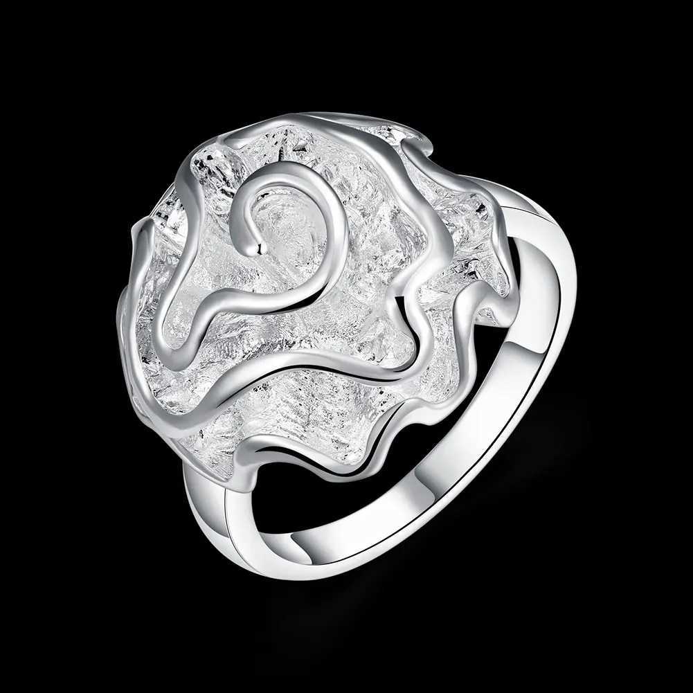 Popular Woman Jewelry 925 Sterling Silver Rose Flower Finger Rings Size 7 8 9 Fashion Wedding Party Brands Girl Holiday Gifts XJ250707
