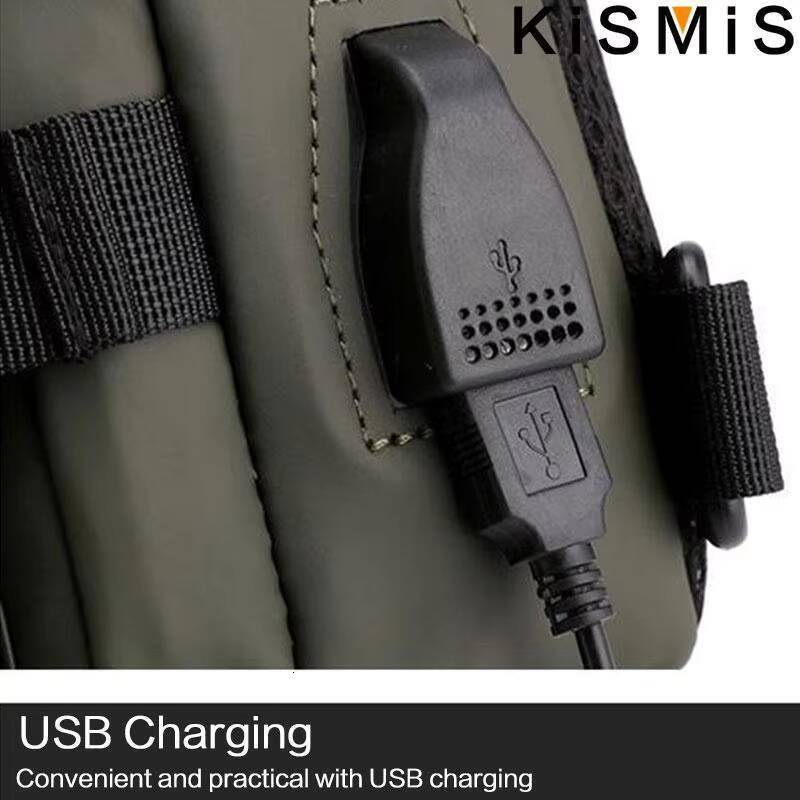 KISMIS Mens Multifunction Messenger Bag Shoulder Cloth Chest Bags Crossbody Casual Man USB Charging Handbag ddmynov