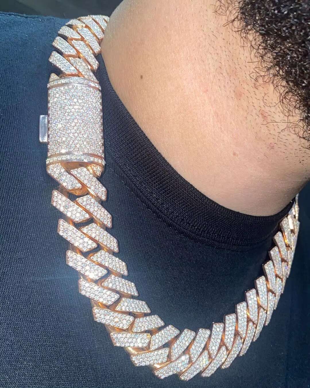 Iced Out Cuban Link Chain 16MM VVS Moissanite Diamond Cuban Link Chain Hip Hop Miami Cuban Chain Hip Hop
