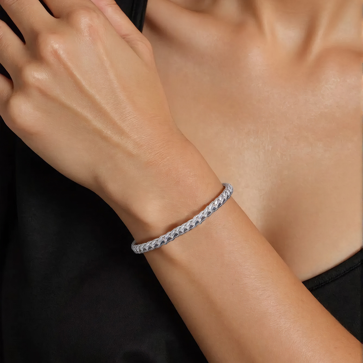 Trendy fashion 925 silver twist bracelet factory stock wholesale SW0063