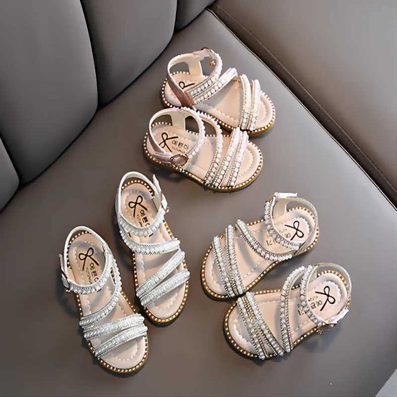 Girl Sandals Summer Fashion Kids Baby Girls Bling Rhinestone Princess Single Sandals For Little Big Girls Shoes z250708F86D