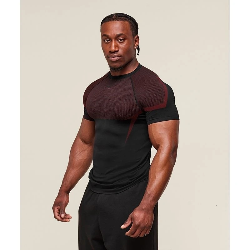 Mens High Elastic Quick Dry Sports Shark T-Shirt Tight Fitness Training Workout Breathable Summer Gym Trendy Top man 250708