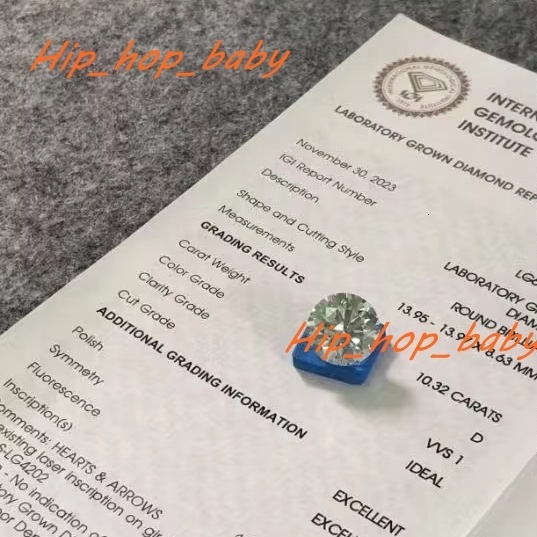 Double Jewelry Round 10.32ct D Color VVS1 Lab Diamond in Stock 1ct 2ct 3ct with Igi Certificate CVD Certified Diamond Wholesale