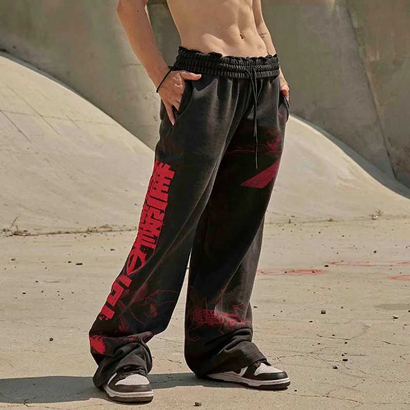 2K Fashion Anime Print Casual Comfortable Straight Leg Trousers Unisex Sweatpants z250705HI9P
