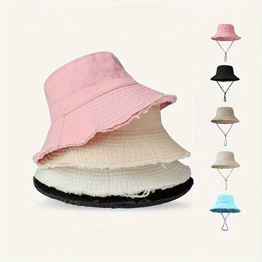 Hairy Fisherman Hat Womens Summer Style Sun Shading Spring and Autumn New Travel Sun Hat Beach Sun Protection Y250707