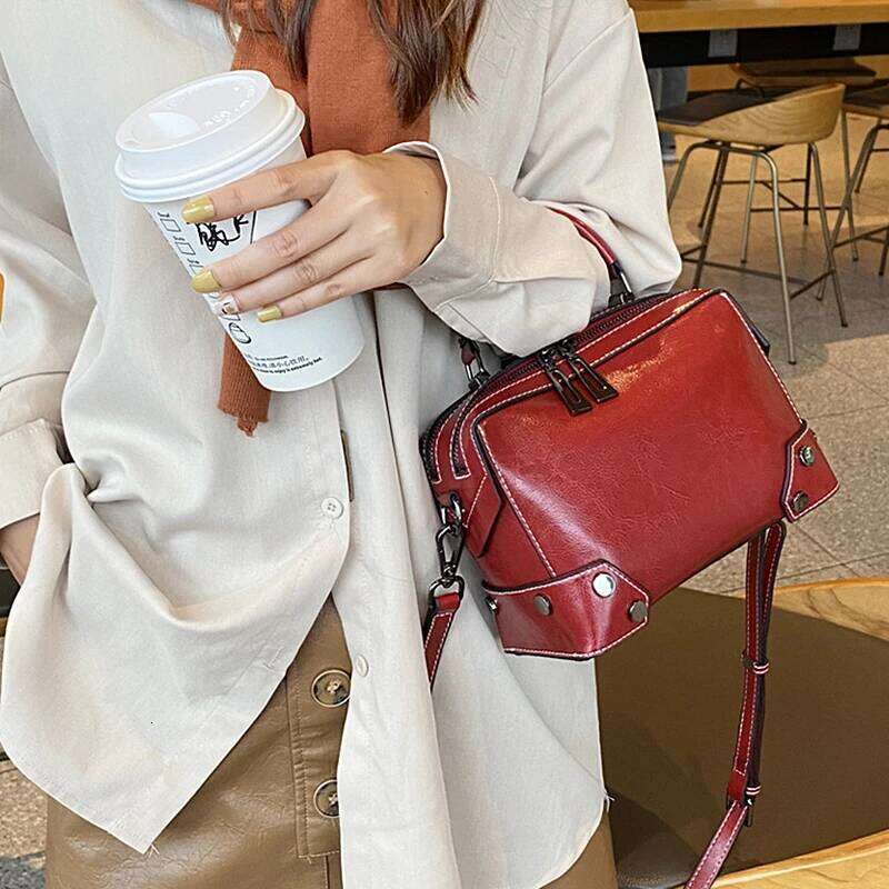 Burminsa Cowhide Genuine Leather Pillow Small Shoulder Bags For Women 2025 Designer Crossbody Purses Tote Ladies Handbags