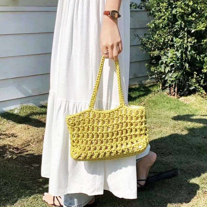 Women's Bags Designer Beach Casual Tote Bags Designer Bag And Handbags For Women New In Nylon Artificial Crochet Weave Drawstring Closure