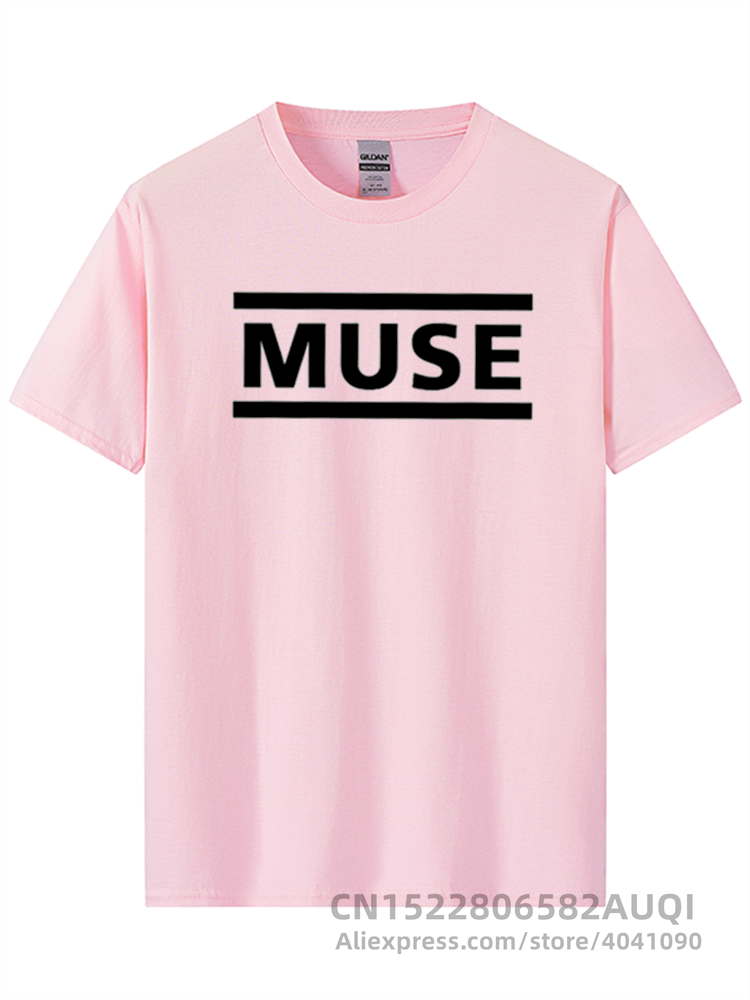 Men's High Quality 100% Cotton Letter Printed T-shirt Muse Rock Band Short-sleeved T-shirt O-neck Hip Hop Male Tops