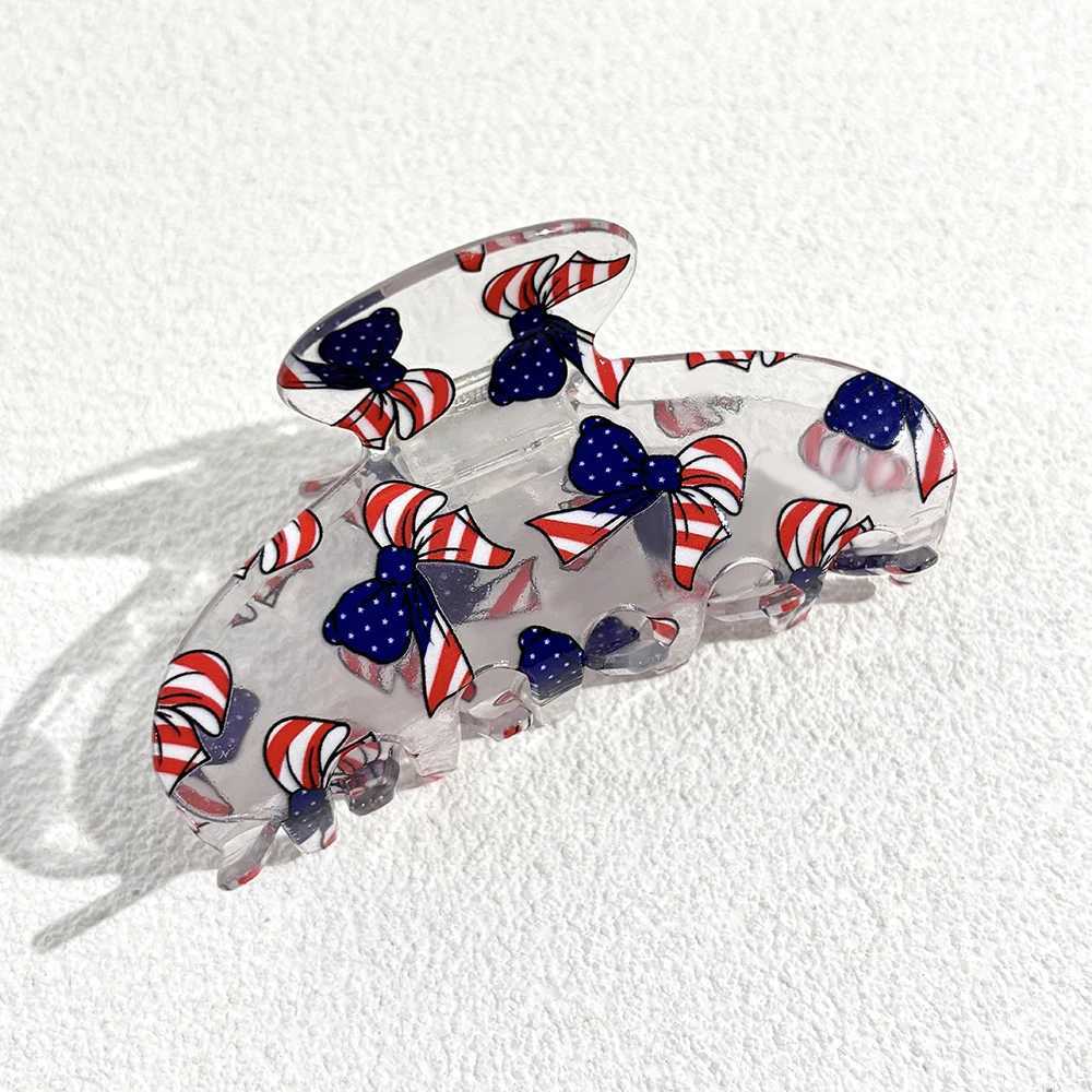 Transparent Colorful Printed Flower Butterfly Lemon Strawberry Hair Clip Claw For Women New Acrylic Barrettes Hair Accessories Y250707