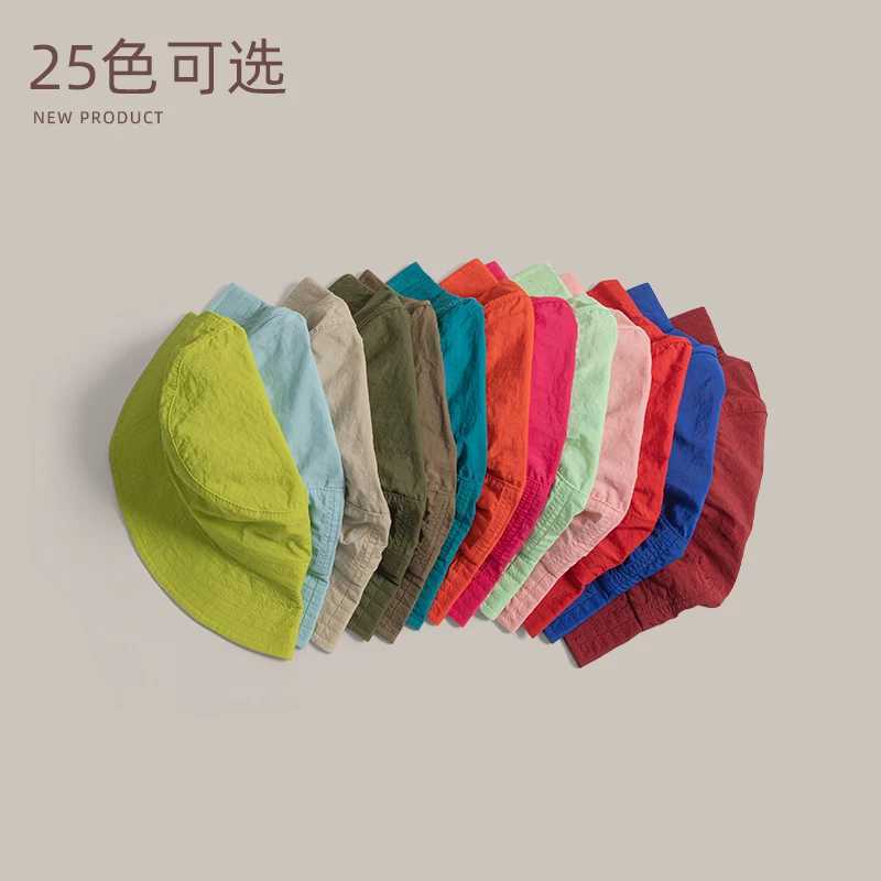 Ins Solid Color Casual Bucket Hats for Men and Women with Summer Thin Quick-drying Sun Protection Versatile Drawstring Brim Hat Y250707