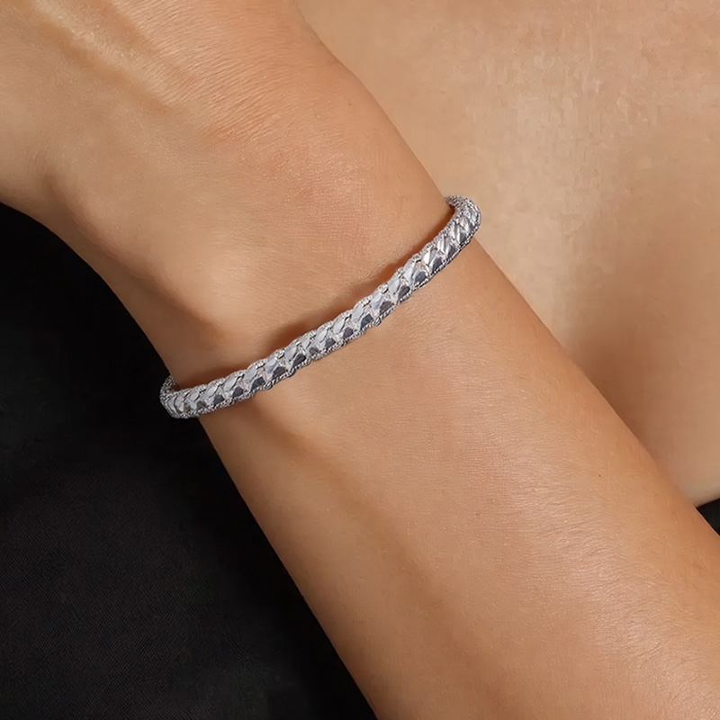 Trendy fashion 925 silver twist bracelet factory stock wholesale SW0063