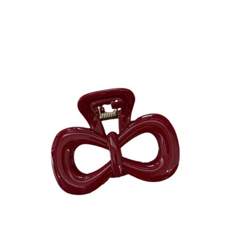 French Red Collection! Large Grip Letters Gold Label Back Head Updo Shark Clip Hair Accessories Headwear Hairpin Hair Claw Z250707