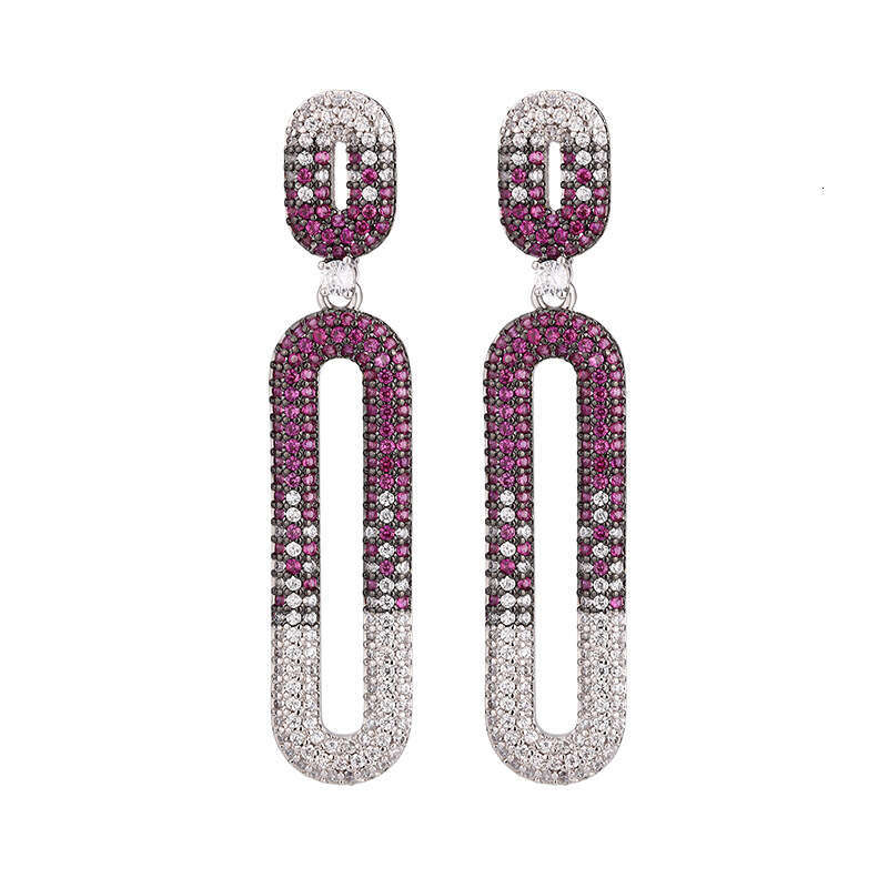 S Sier Needle High-End Niche Ear Jewelry Exaggerated Tassel Zircon Sparkling Stud Earrings High Quality E80