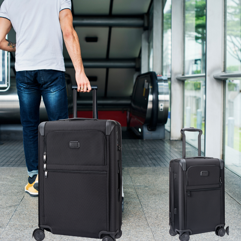 Black Waterproof Travel Duffel Bag with Zipper Closure for Easy Packing - Compact Size 20 Inches