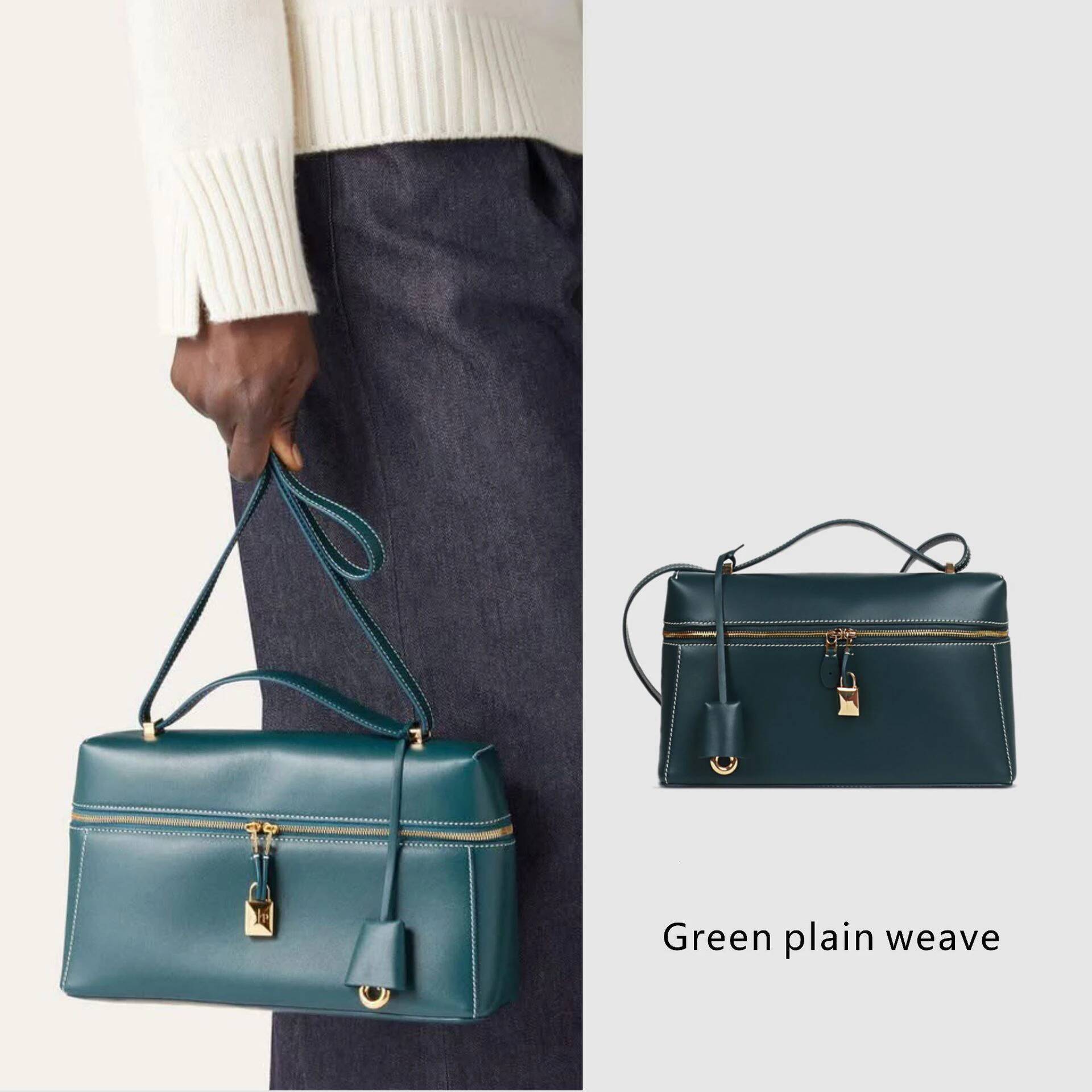 2025 New Genuine Women's Handbag Palm Pattern Cow Leather Lunch Box Bag Gigi Same Style Single Shoulder Slant Cross Body high-quality