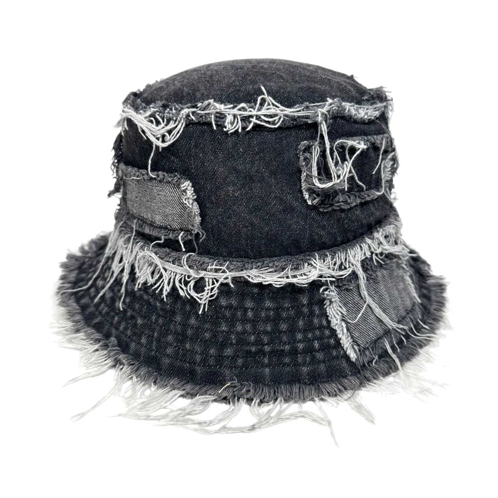 New Autumn Washed Denim Bucket Hat for Women Korean Style Summer Sun Hats Wide Tassel Brim Female Beach Panama Fisherman Cap Y250707