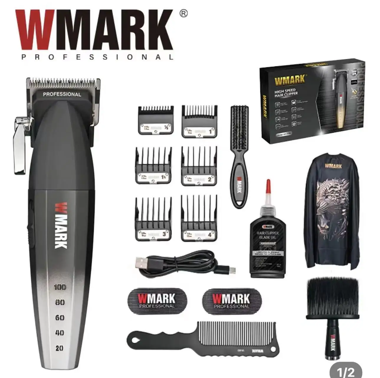 Barber Essential: Premium NG-2038 Series by WMark Electric Trimmers w/Adjustable Speed Control