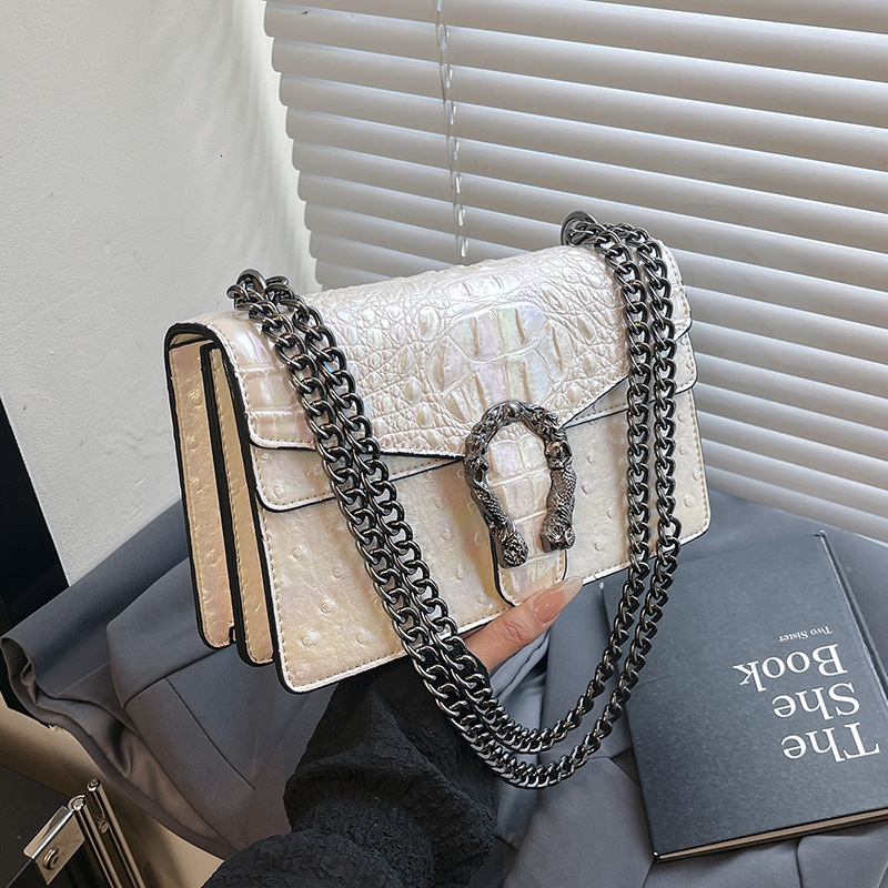 Designer High-End Crocodile Pattern for Women 2025 New Dionysian Fashion Chain Shoulder Versatile Crossbody Light Luxury Women's Bag