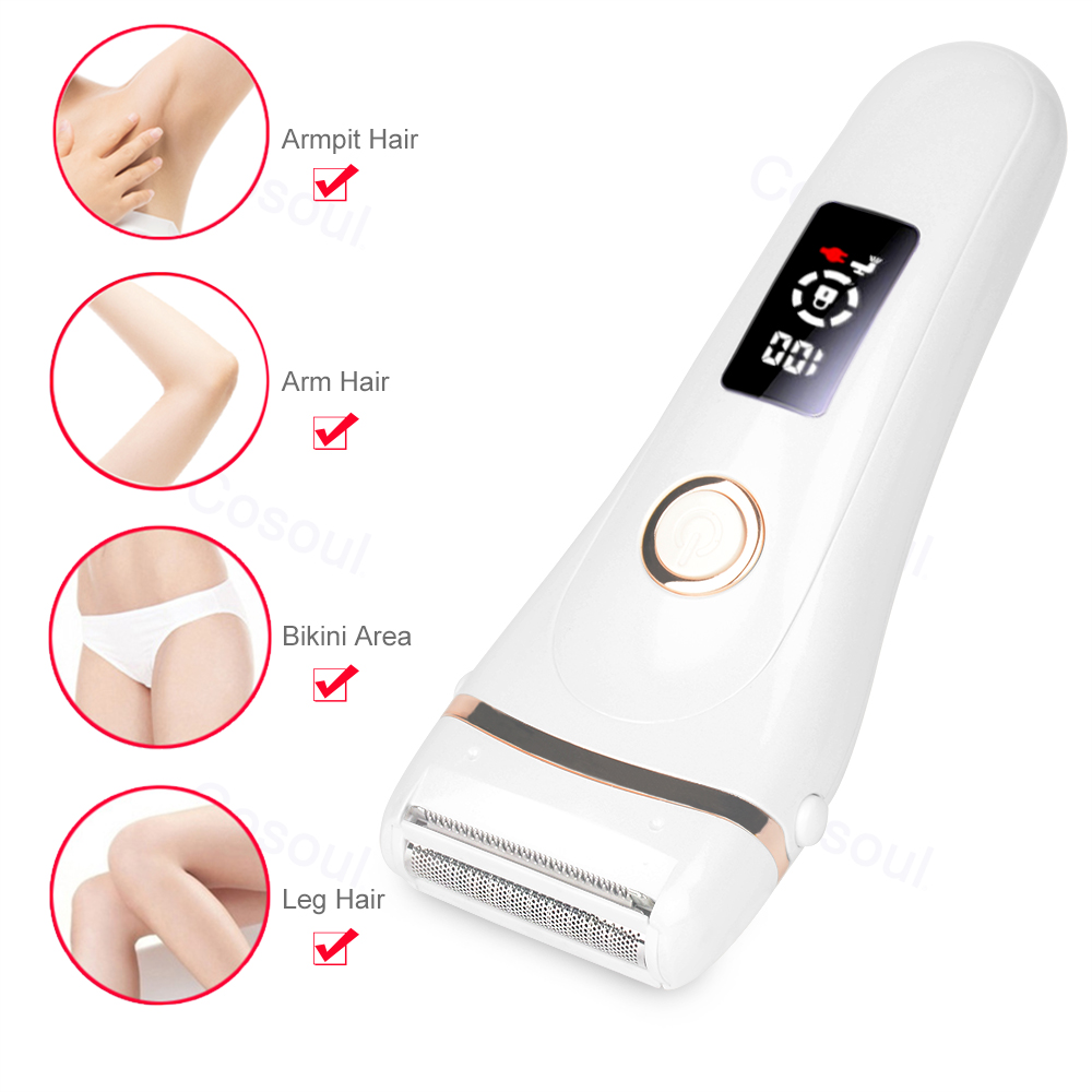 Electric Lady Shaver Bikini Trimmer Painless Electric Razor for Women Epilator Underarm Leg Pubic Hair Remover Body Hair Removal