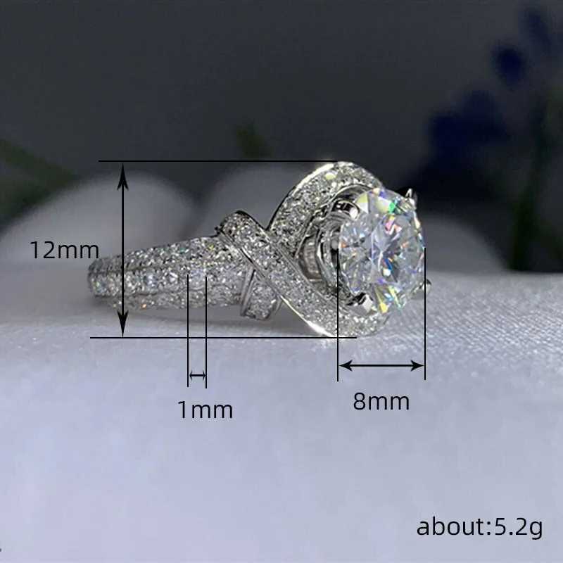 925 Sterling Silver Rings Full Paved Cubic Zirconia Luxury Engagement Wedding Rings Anniversary Party Elegant Female Jewelry XJ250707
