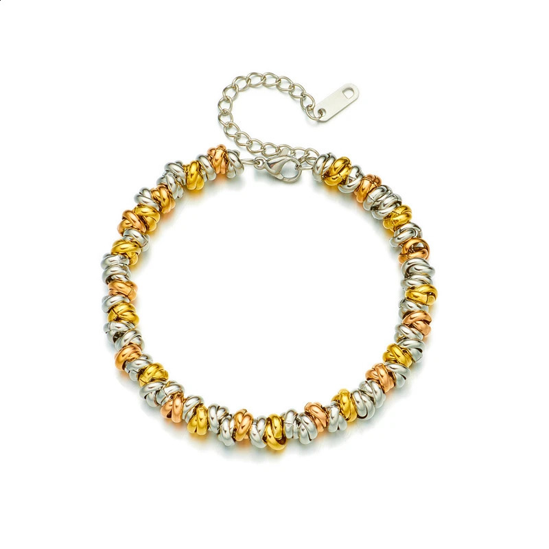 DIEYURO 316L Stainless Steel Gold Color Annularity Bracelet For Women y ner Fashion Girls Body Jewelry Gifts 250707