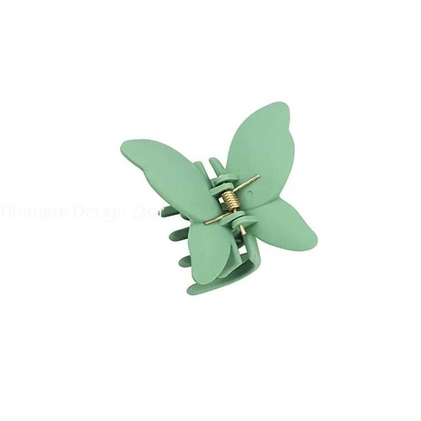 Matte Butterfly Hair Claw Solid Simple Ponytail Holders Barrettes Sweet Fairy Hair Clip Elegant Hairpin Claw Styling Accessories Y250707