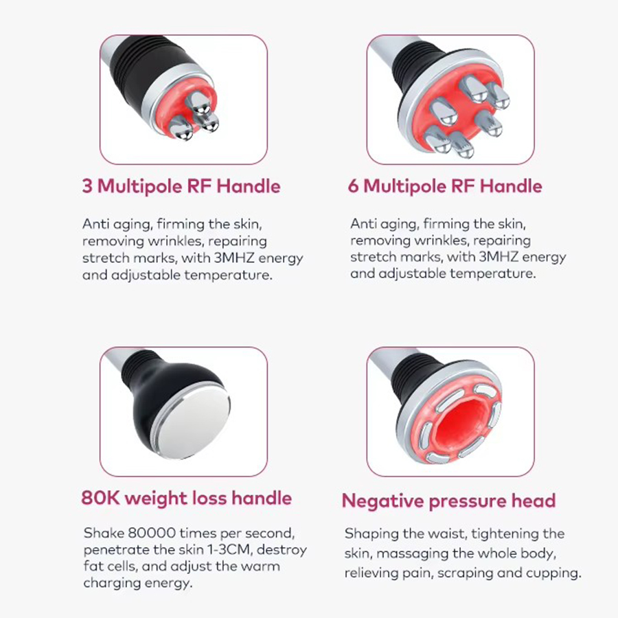 Ultrasonic RF Cavitation Machine for Body Contouring & Fat Reduction 80K Vacuum Slimming Radio Frequency Skin Tightening Face Lift