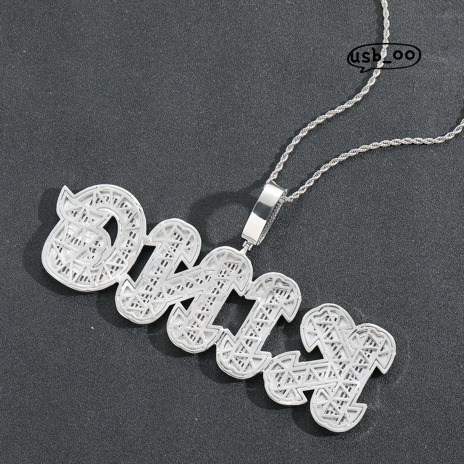 Cubic Iced VVS Out Bling Moissanite Full Paved Cz Capital Letter CEO Pendant Necklace Hip Hop Chain for Boy Men Hip Hop Jewelry