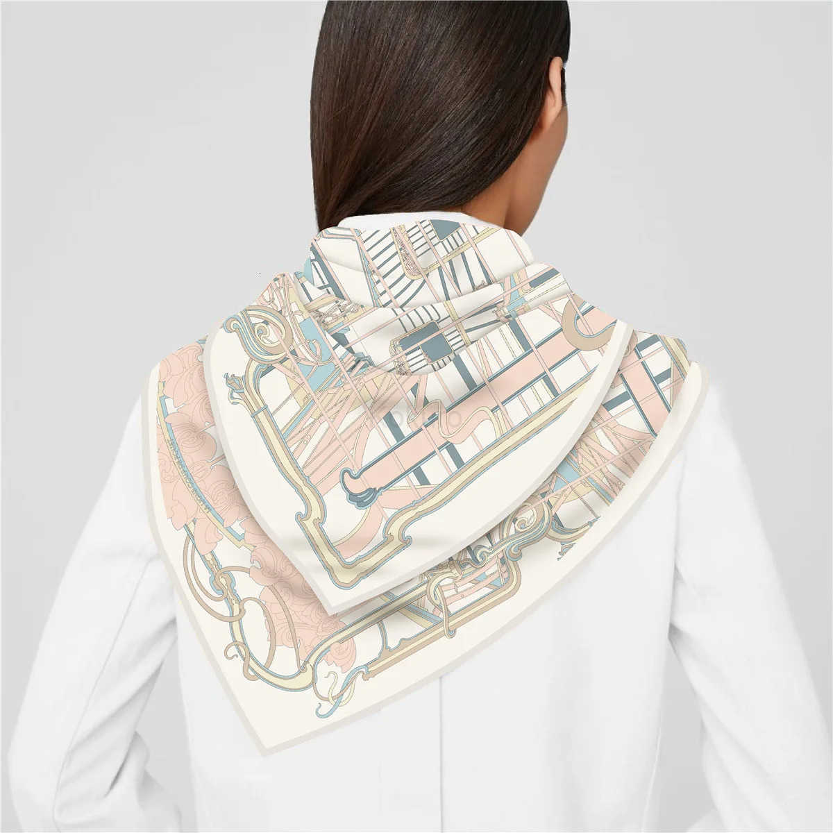 2025 New Design Twill Silk Scarf Luxury Brand 90cm Square Scarves Women Hijab Scarf Foulard Headband Neckerchief Bandana M250709