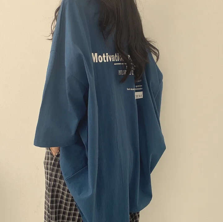 Cotton Short Sleeve T-Shirt For Women, Summer, Internet Celebrity, Loose Fit, Style, Trendy Brand, Mid-Length, New Korean Version B5