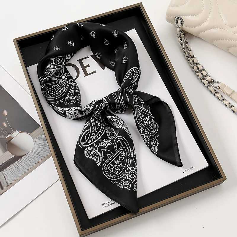 68*68cm Fashion Paisley Print Kerchief Women Hair Scarf Silk Headband Bandana Head Scarves Female Square Hijab Scarves For Ladies M250709