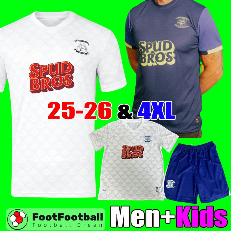 25 26 Prestons North End Soccer Jerseys Men Football Shirts kids kits camiseta de futbol tops unifroms