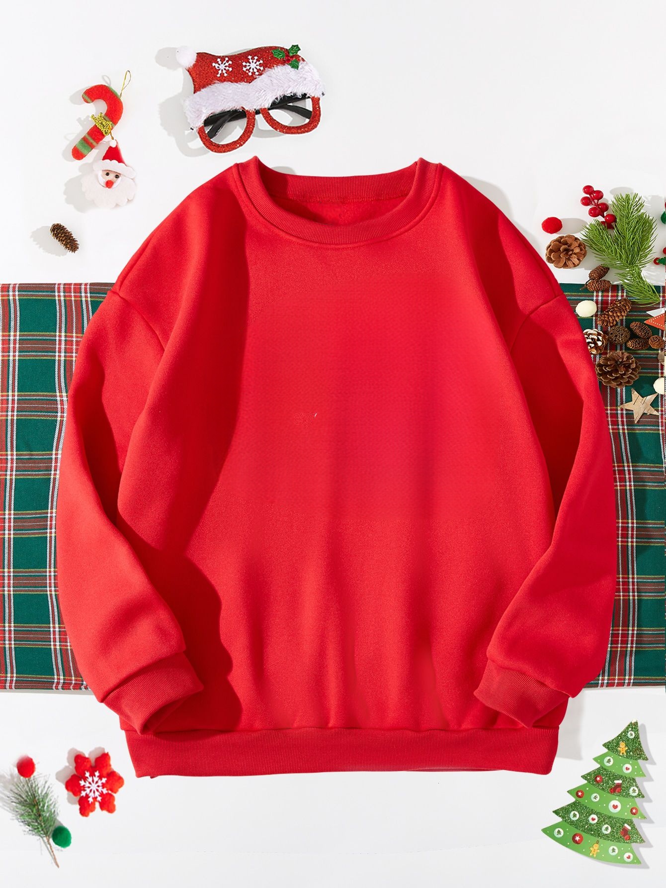 Solid color hoodless sweater men and women with the same new spring and autumn round neck simple trend high street hoodless casual coat.