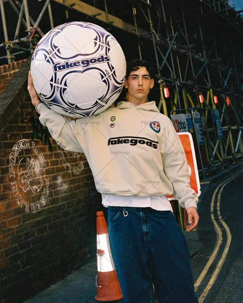 Harajuku Retro Letter Pattern n Fashionable Loose Hoodie for Men High Street Fashion Clothing Casual Oversized Sweatshirt Women 250728