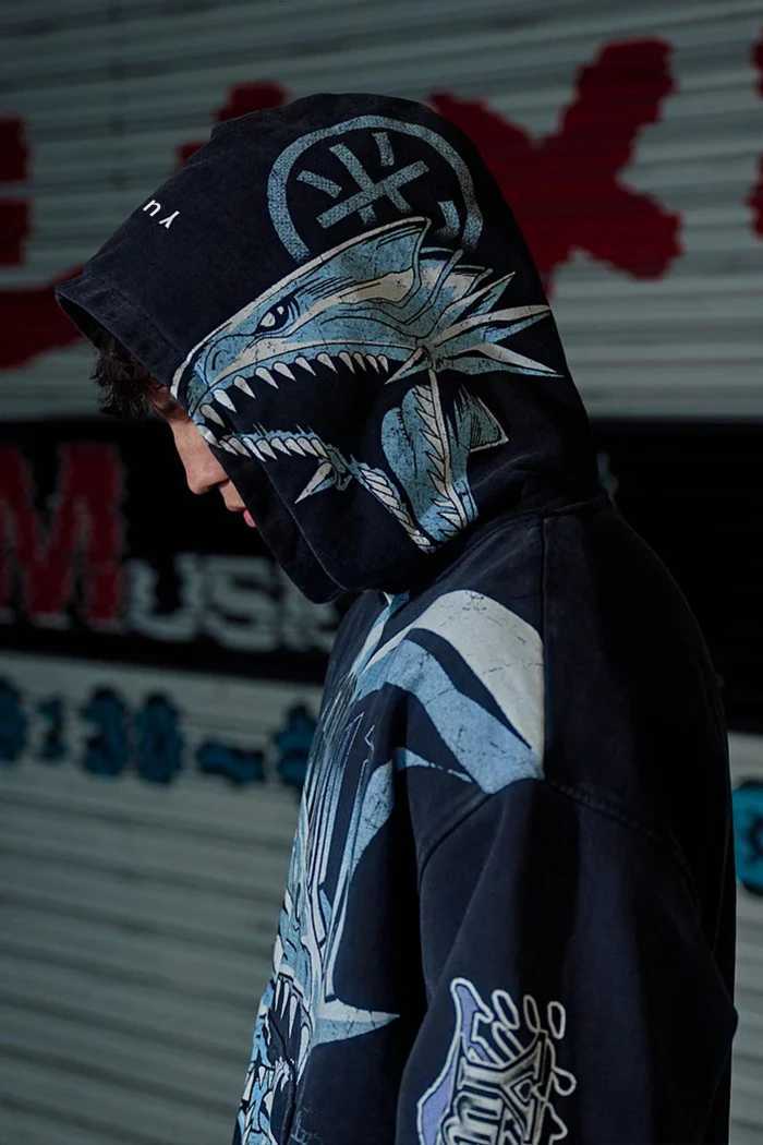 2K Blue Eyes White Dragon Graphic Hoodies Men Grunge Streetwear Sweatshirt Tops Oversized Hoodie Gothic Harajuku Men Clothing y250709