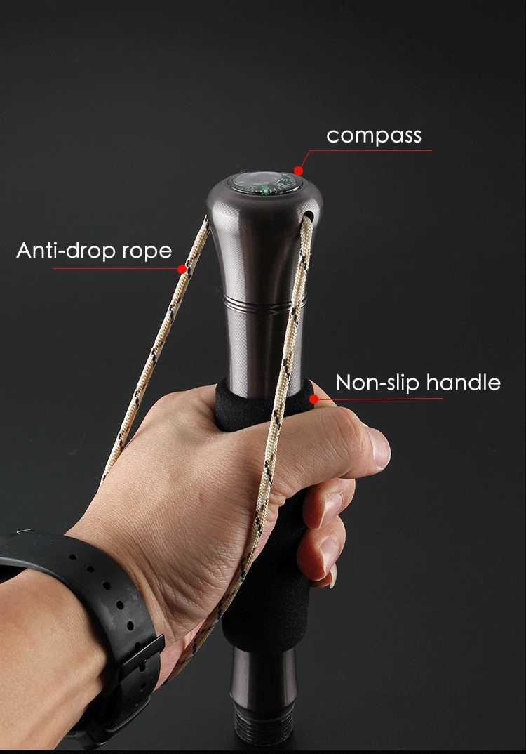 Outdoor Dense Tactical Stick Alpenstock Hiking Camping Equipment Multifunctional Folding Tools Walking Sticks W250709