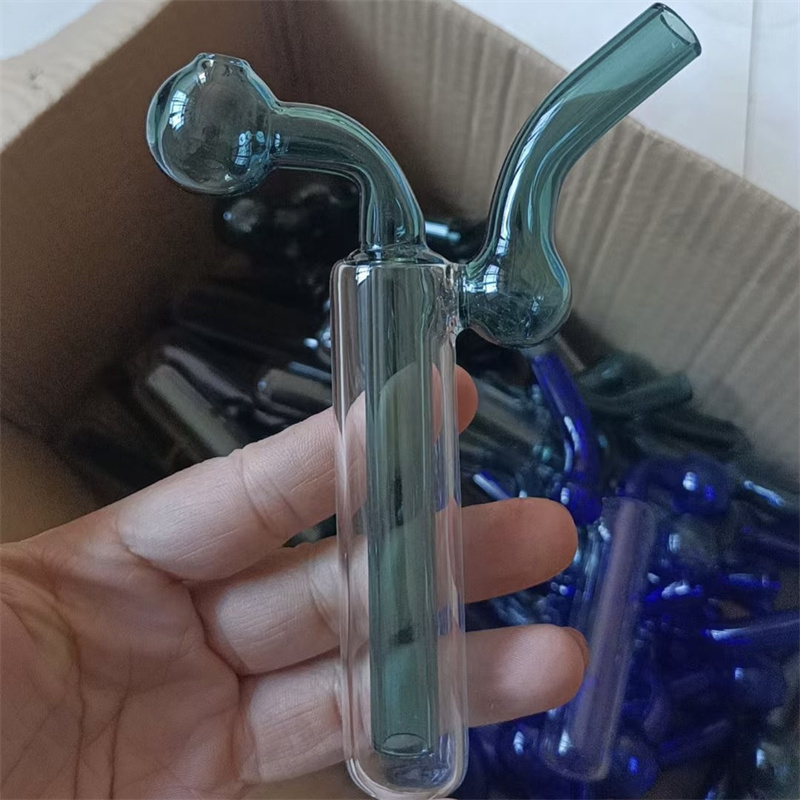 5PCS 10cm Height Bubbler Oil Burner Glass Diffuser Water Pipes Hookah Bongs Bubblers Recycle Filter Mini Portable Smoking Pipes