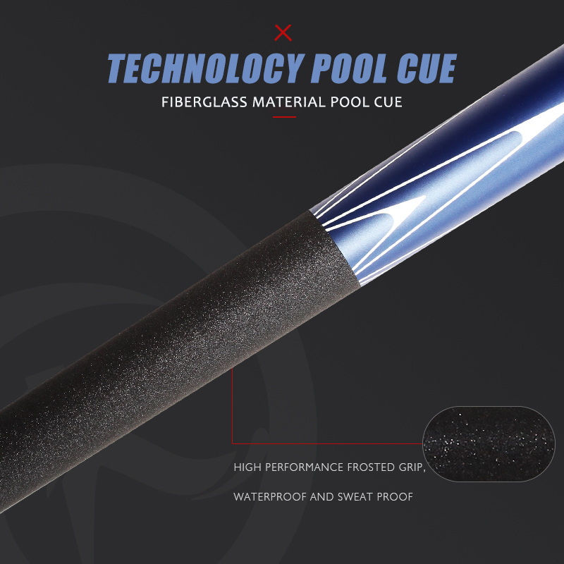 OKHEALING 1/2 Split Pool Cue Billiard Stick Glass Fiber Billiard Cue 12.9mm Black Pigskin Tip 5/16*18 Joint Length 1474mm/58inch Weight Adjust 19-20oz