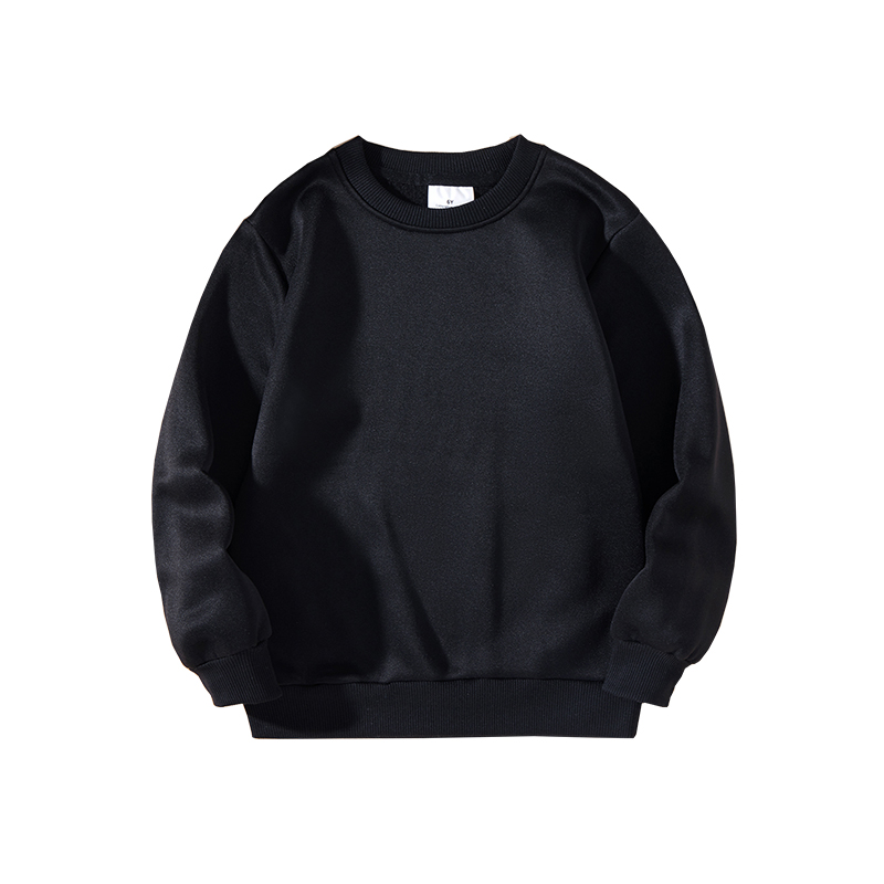 Solid color hoodless sweater men and women with the same new spring and autumn round neck simple trend high street hoodless casual coat.