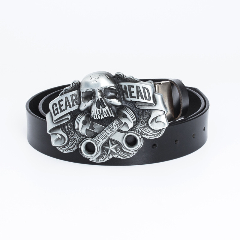 Connecting leather smooth buckle leather belt link iron splint buckle whole cowhide belt accessories punk rock bondage pants belt