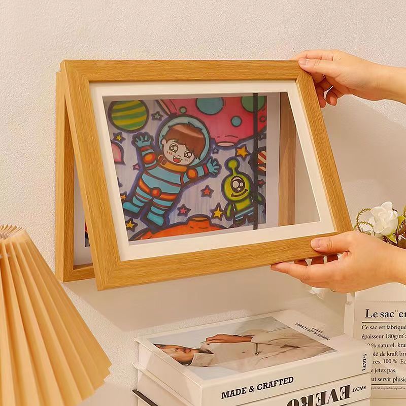 Flip Oil Painting A4 Children Art Works Storage Photo Frame Home Decoration H260306