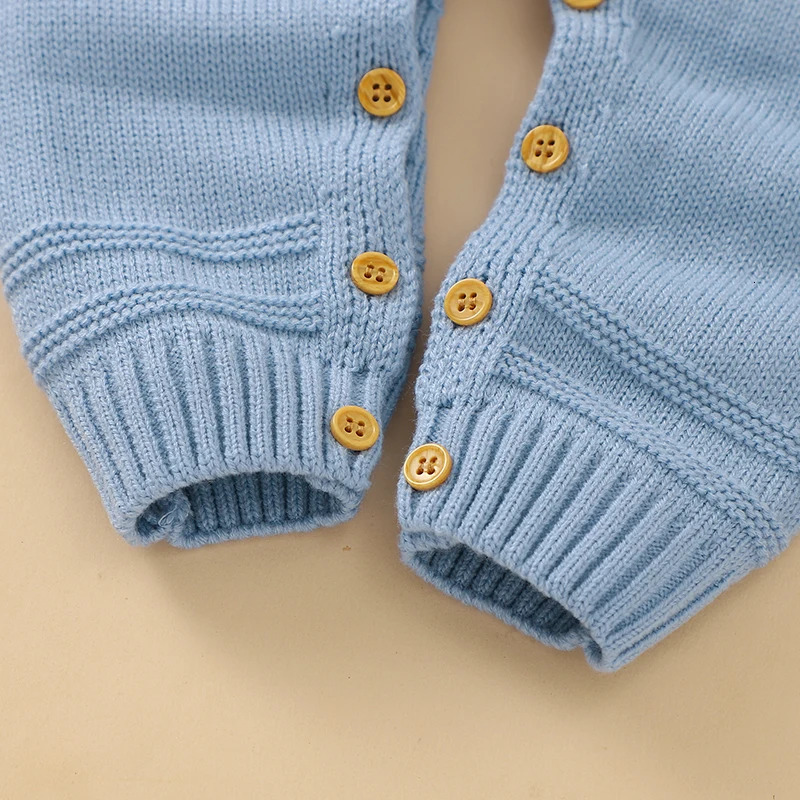 Cute Rabbit Knitted Baby Rompers Clothes Spring Autumn Crew Neck Long Sleeves born Boys Girls Easter Jumpsuits Outfits 0-18m 250709